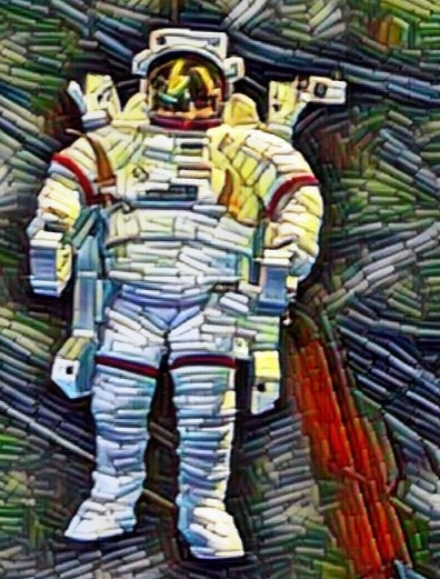 Spacesuited figure